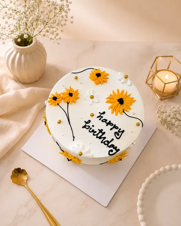 Sunflower Dream Cake (Eggless)